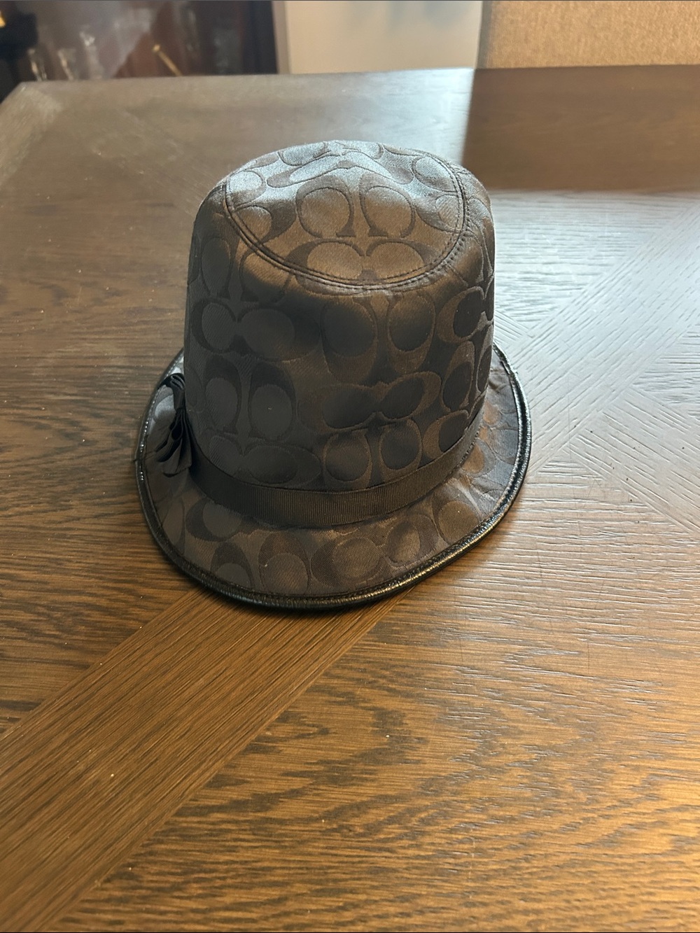 Coach Signature Jacquard Monogram Fedora/Chloche Bucket Hat size small 
LIKE NEW - Picture 3 of 9